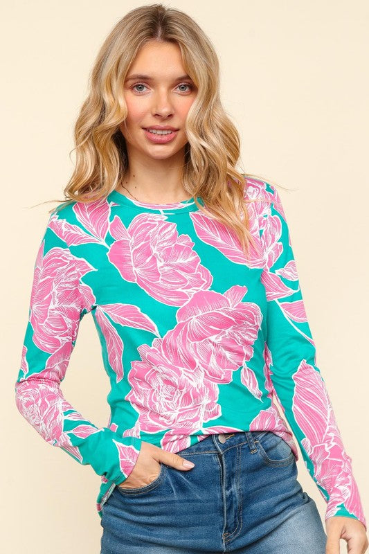 Something Beautiful Floral Slim-Fit Top