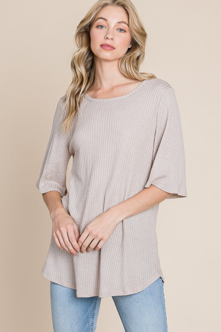 Lounge-Level Comfort - Waffle-Knit Top