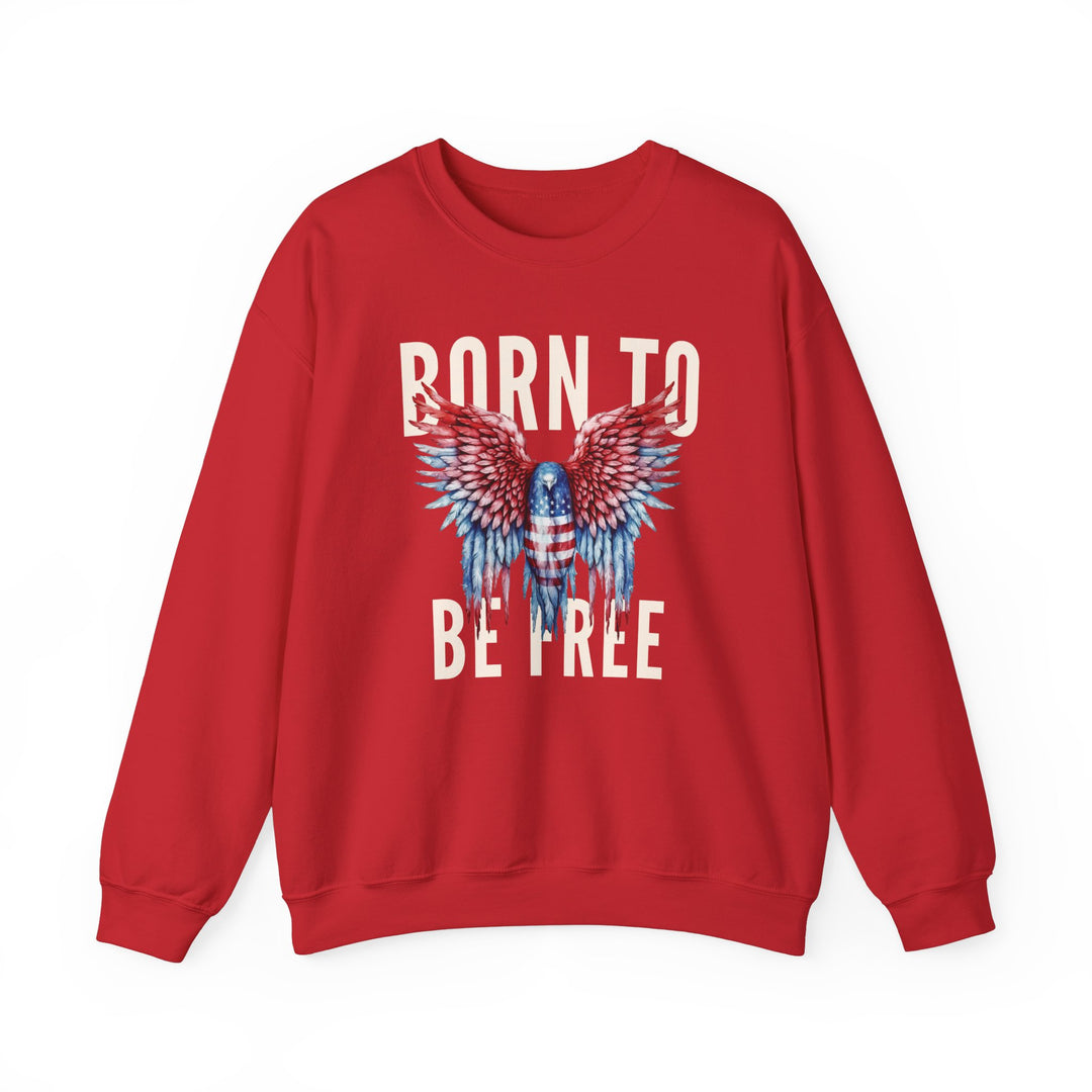 Born To Be Free Watercolor USA Eagle - Unisex Crew-Neck Sweatshirt