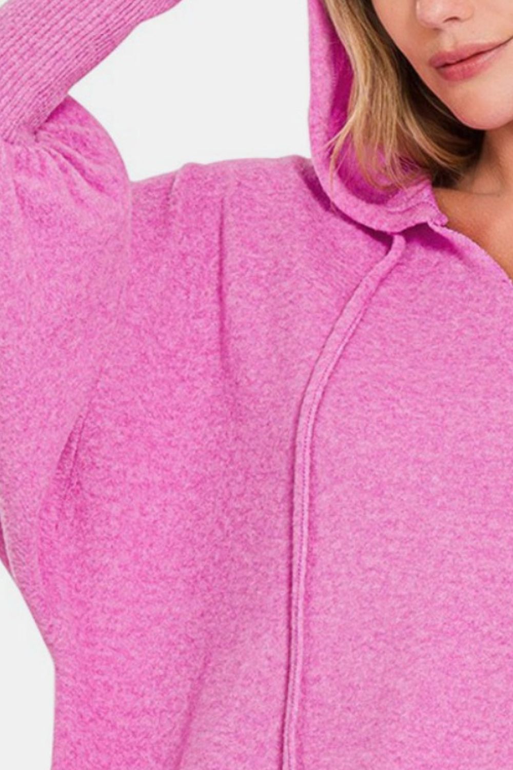 Snuggle Weather - Brushed Hacci Hoodie - Bright Mauve