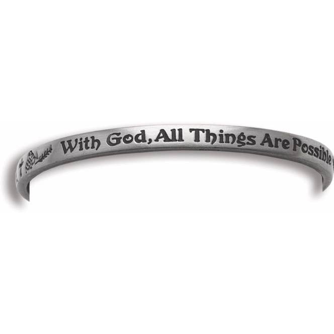 Inspirational Message Pewter Bracelets Bangles | Christian Jewelry Gifts