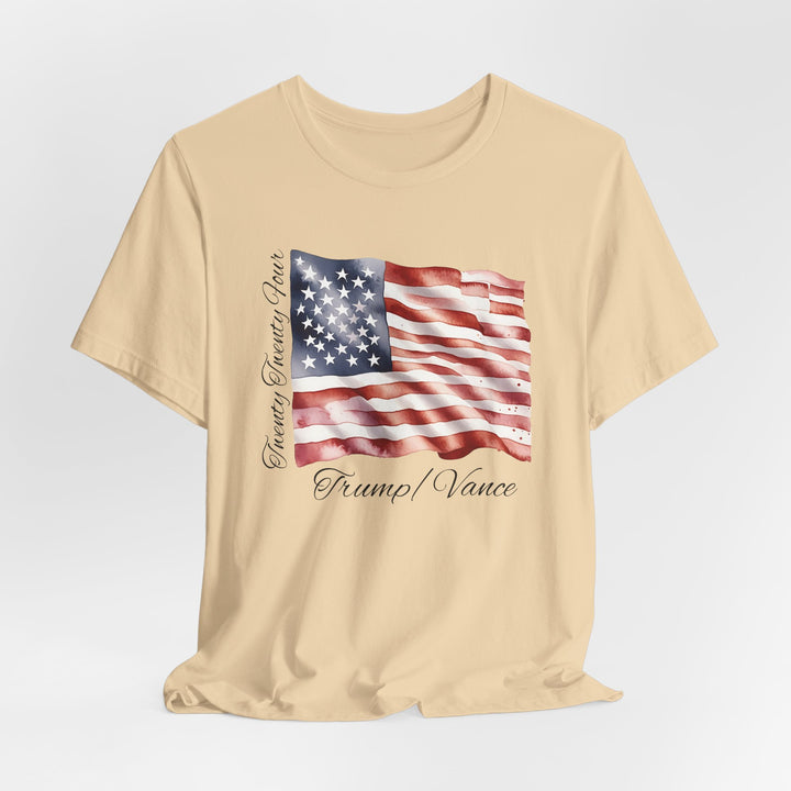 WE WIN! Trump/Vance 2024 Historic Memento - American Flag - Unisex Crew-Neck Tee