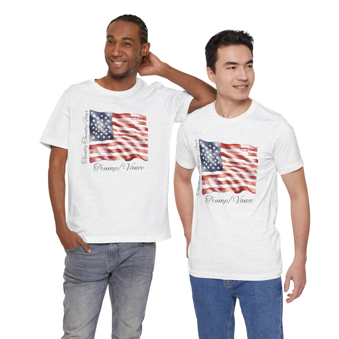 WE WIN! Trump/Vance 2024 Historic Memento - American Flag - Unisex Crew-Neck Tee