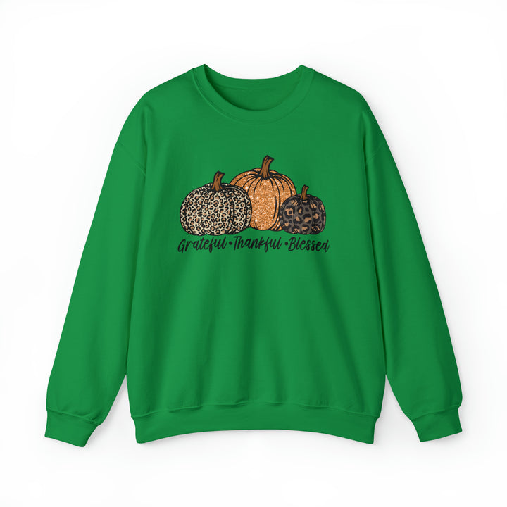 Grateful, Thankful, Blessed Pumpkins - Unisex Crew-Neck Sweatshirt