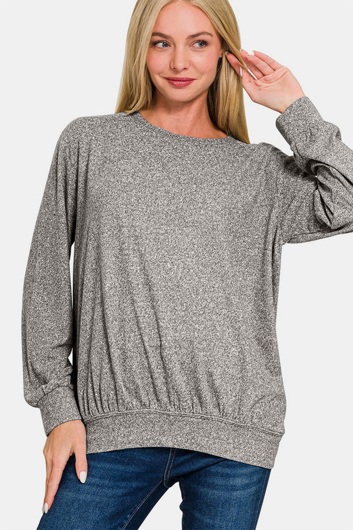 Stylish Staples Melange Top - Heather Black