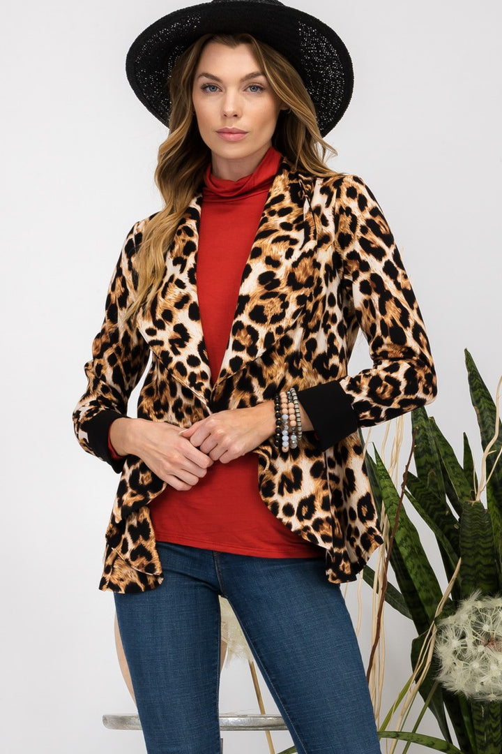 Bold Choices - Leopard Open-Front Blazer