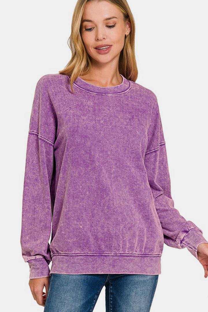 Laid-Back Vibes - Washed Violet Sweatshirt