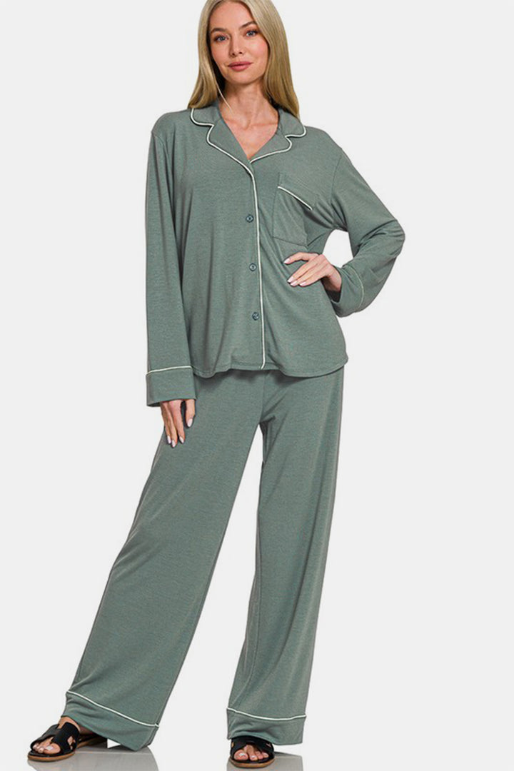 Chic Comfort Loungewear/Pajamas Set - Sage