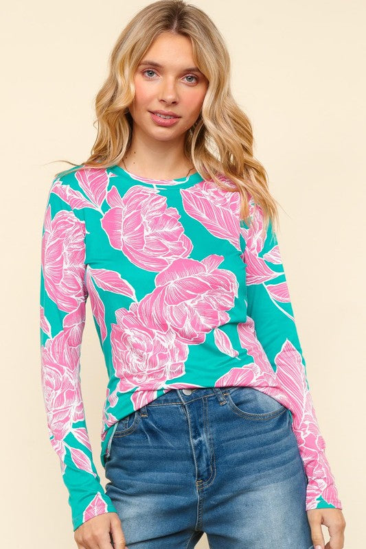 Something Beautiful Floral Slim-Fit Top