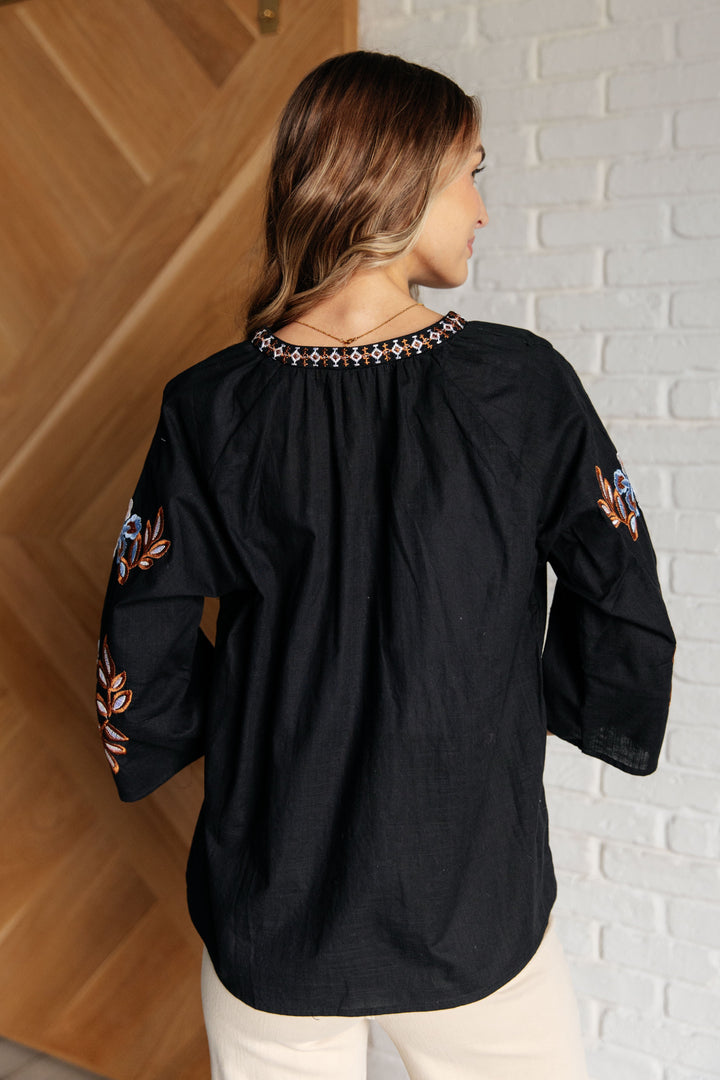 All The Love - 100% Cotton Embroidered Blouse