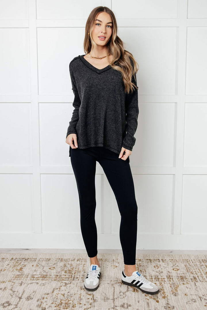 Never-Ending Cozy - Soft-Brushed Hacci Top - Black