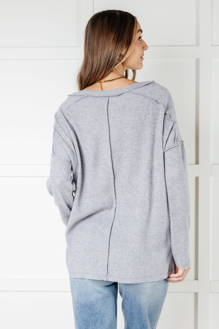 Never-Ending Cozy - Soft-Brushed Hacci Top - Heather Grey