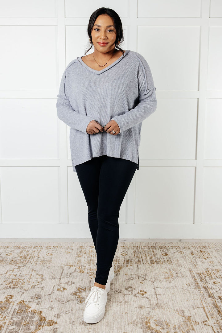 Never-Ending Cozy - Soft-Brushed Hacci Top - Heather Grey