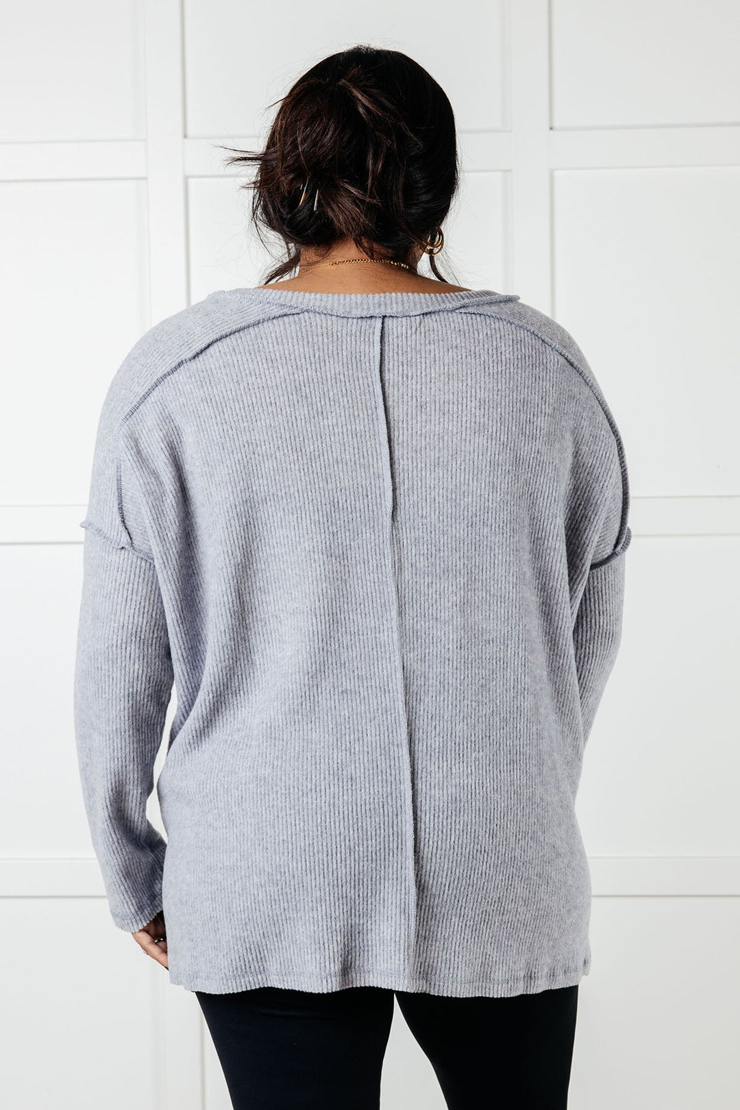 Never-Ending Cozy - Soft-Brushed Hacci Top - Heather Grey