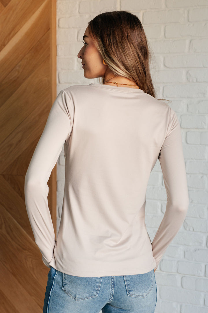 Layering Basics Brushed Microfiber Tee - Sand Beige