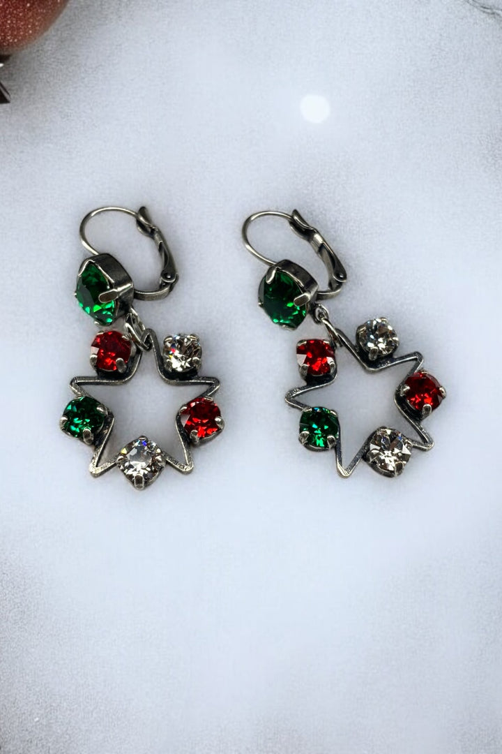 [PRE-ORDER] Christmas Star - Crystal Dangle Earrings [SHIPS in 1-2 WEEKS]