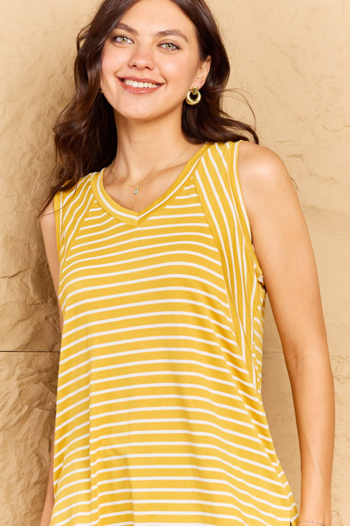 Summer Classics Sleeveless V-Neck Top - Vibrant