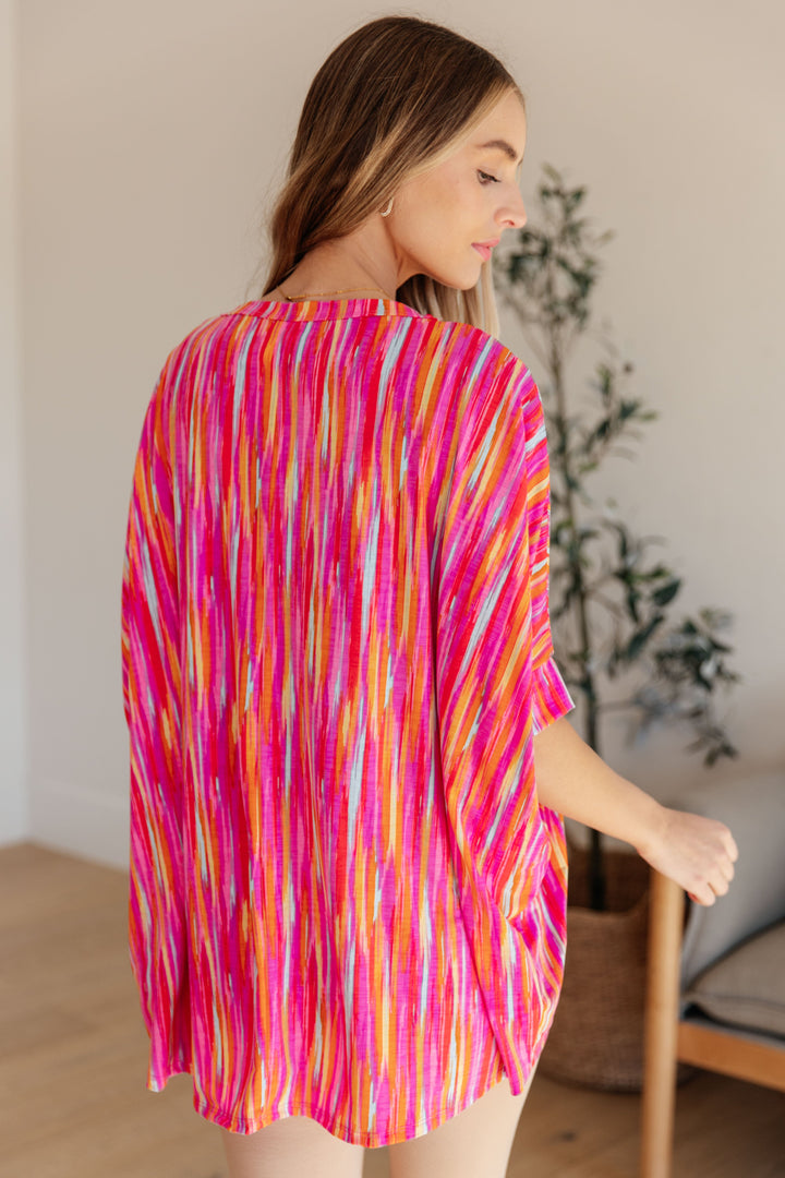 Essentially You Batwing Top - Magenta Kaleidoscope