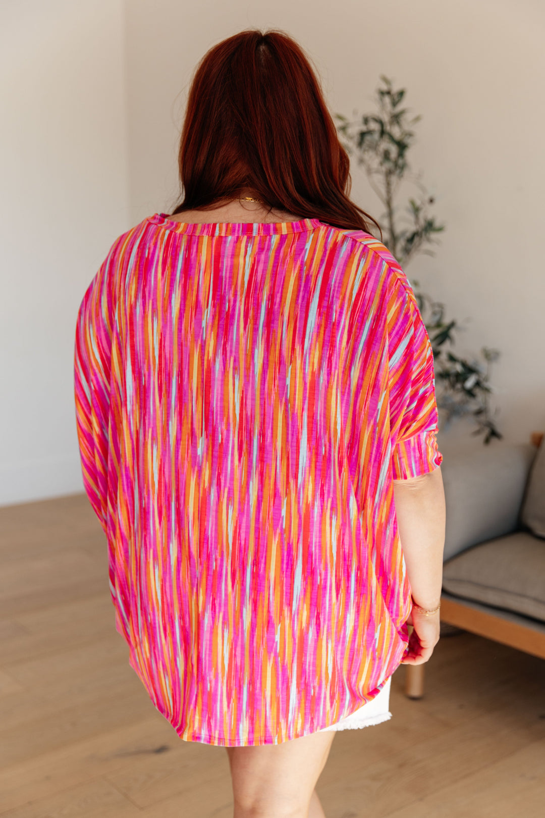 Essentially You Batwing Top - Magenta Kaleidoscope