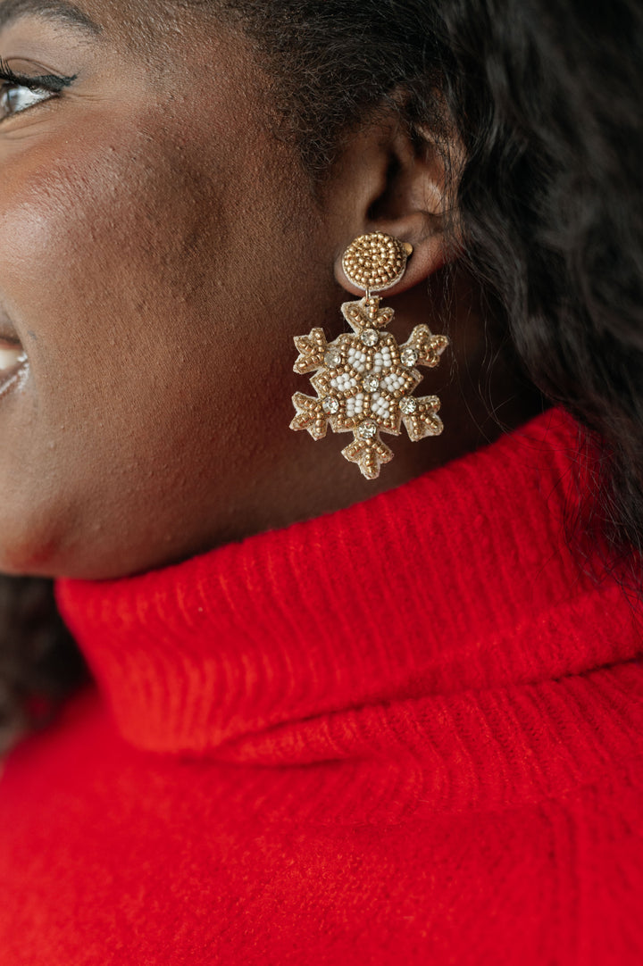 Sparkle And Shine - Beaded Snowflake Earrings