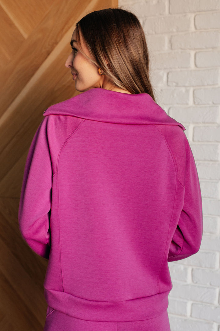 Travel Ready Half-Zip Pullover - Magenta