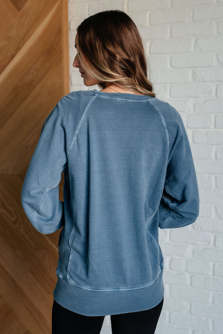 Something New - 100% Cotton Sweatshirt - Dusty Blue