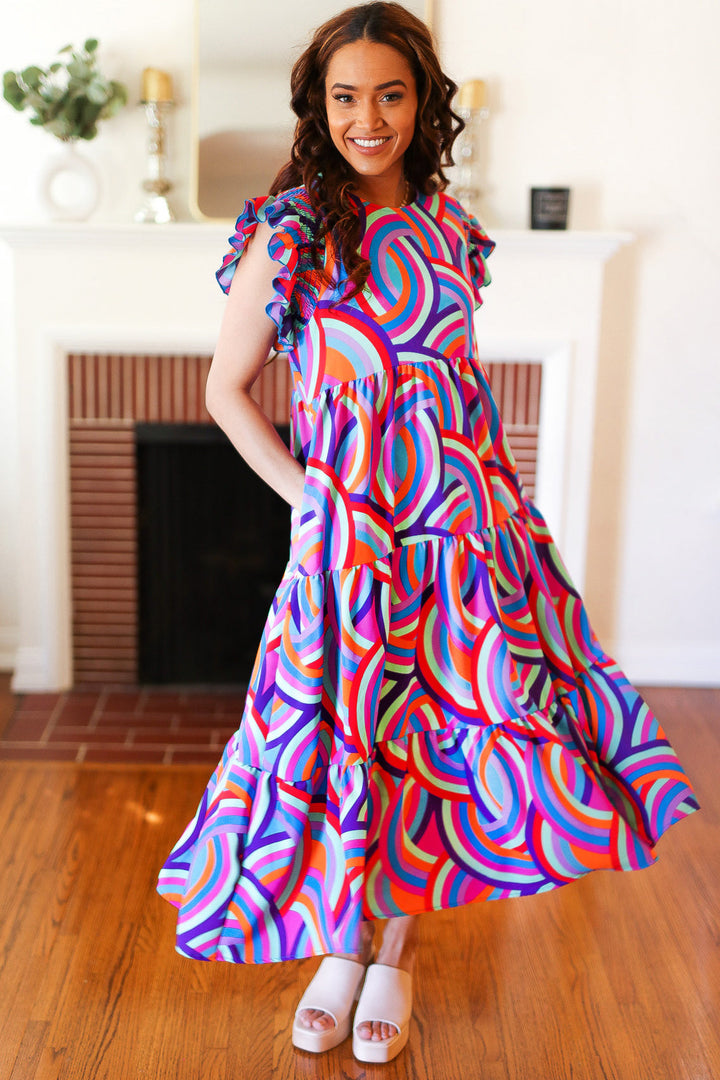 All About It - Abstract-Print Maxi Dress