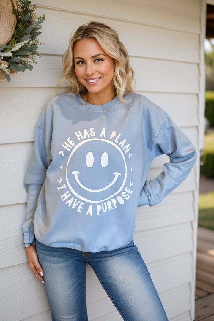 He Has a Plan, I Have A Purpose - Unisex Crew-Neck Sweatshirt