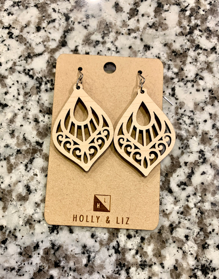 Joy Unspeakable - Laser Engraved USA Hand-Made Earrings (Maple Wood)