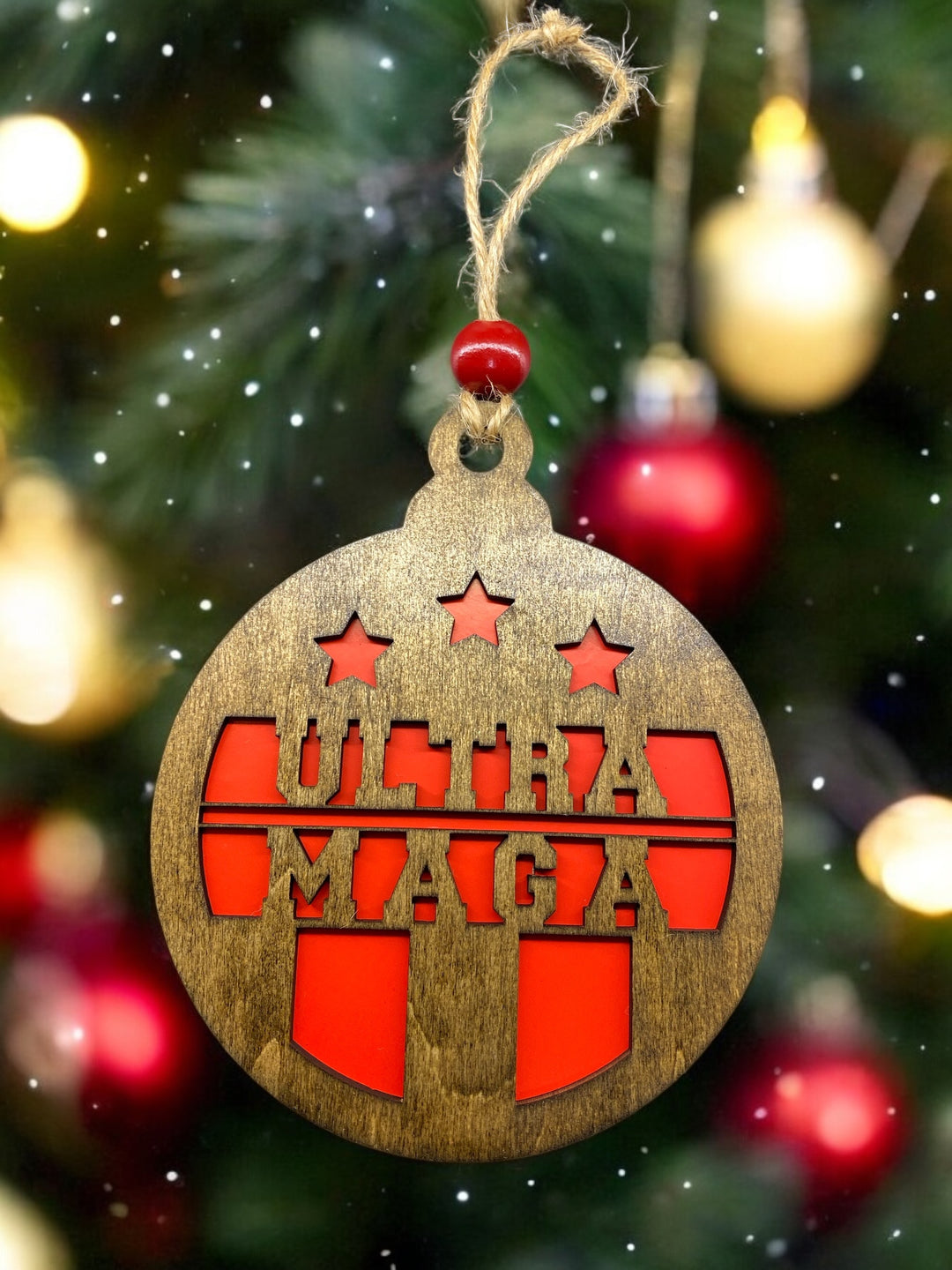 [PRE-ORDER] Celebrate Victory - Large Handmade Wood Patriotic MAGA Ornaments | Made in the USA (Choice of 3 Large) [SHIPS IN 1-2 WEEKS]