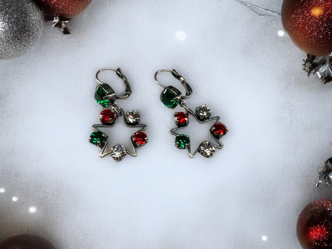 [PRE-ORDER] Christmas Star - Crystal Dangle Earrings [SHIPS in 1-2 WEEKS]