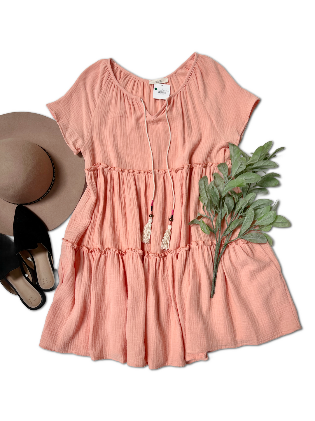 Peachy Keen - Cotton Tassel Dress