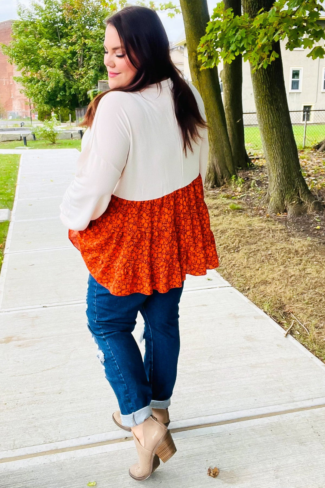 Vintage Floral Tiered Babydoll Top