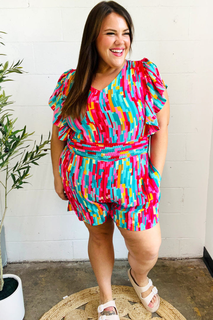 Stepping Out - Smocked-Waist Romper