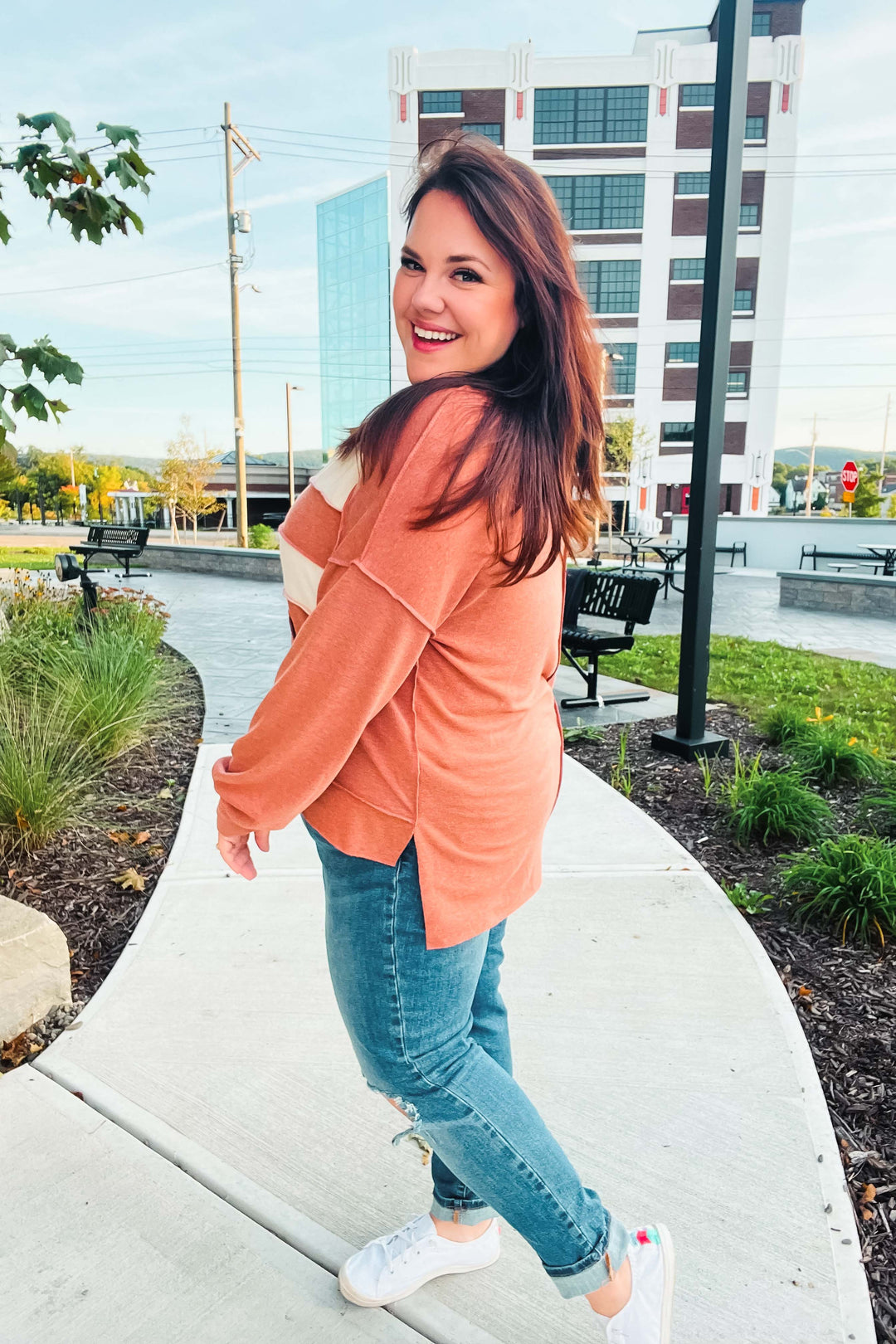 Playful Vibes Color-Block French Terry Hoodie