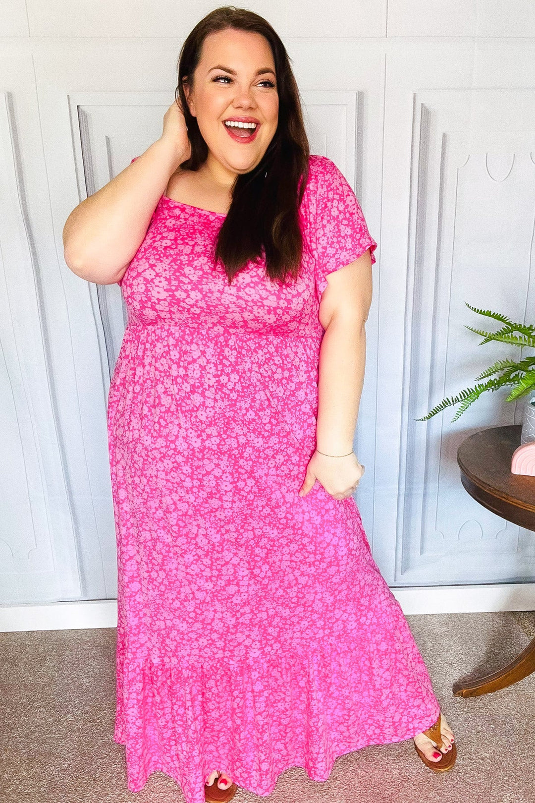 Joyful Wonder Maxi Dress - Fuchsia