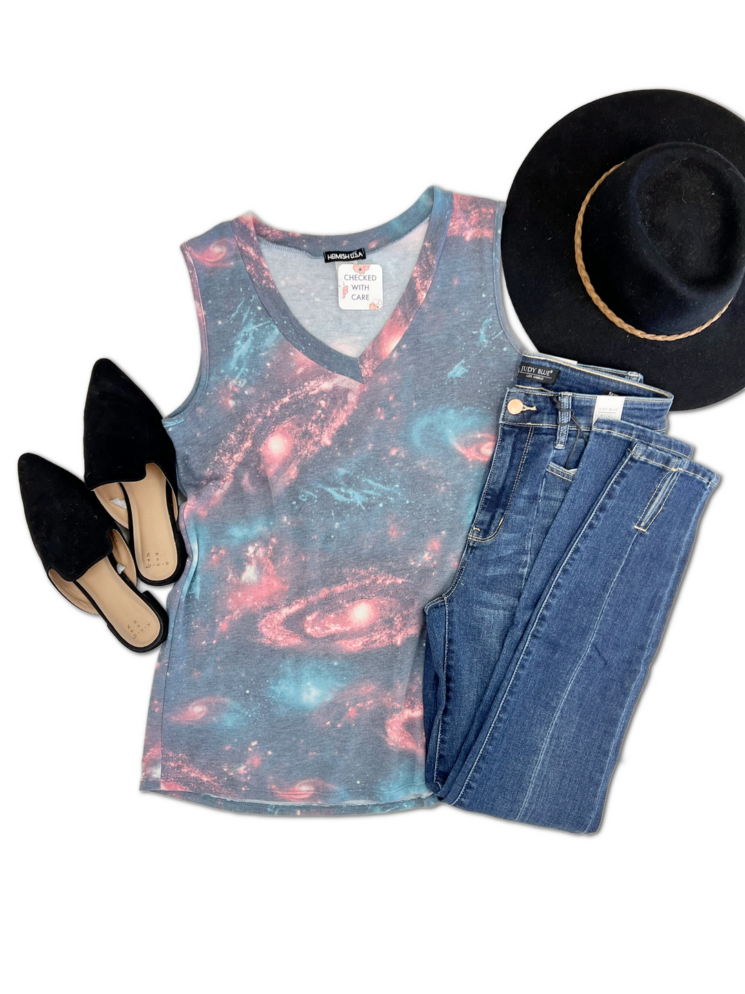 Galaxy Print Sleeveless Top