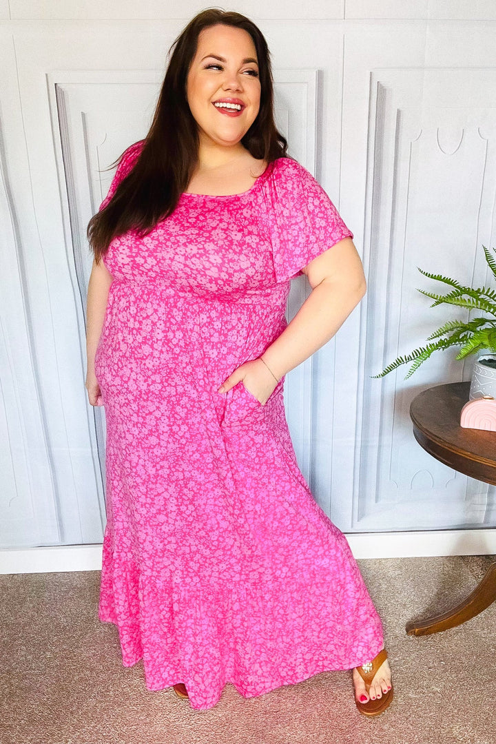 Joyful Wonder Maxi Dress - Fuchsia