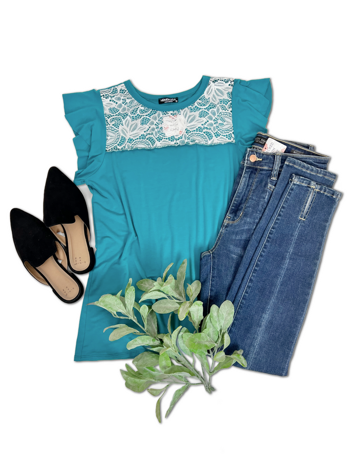 Elegant With Grace - Lace-Insert Top