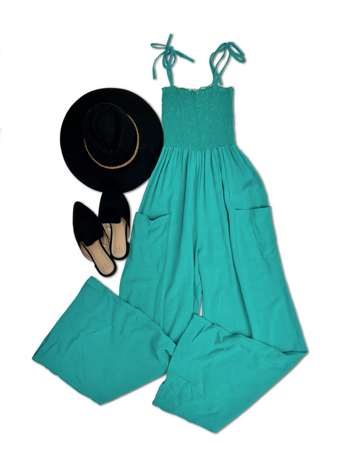 Jump For Joy - Teal Jumpsuit