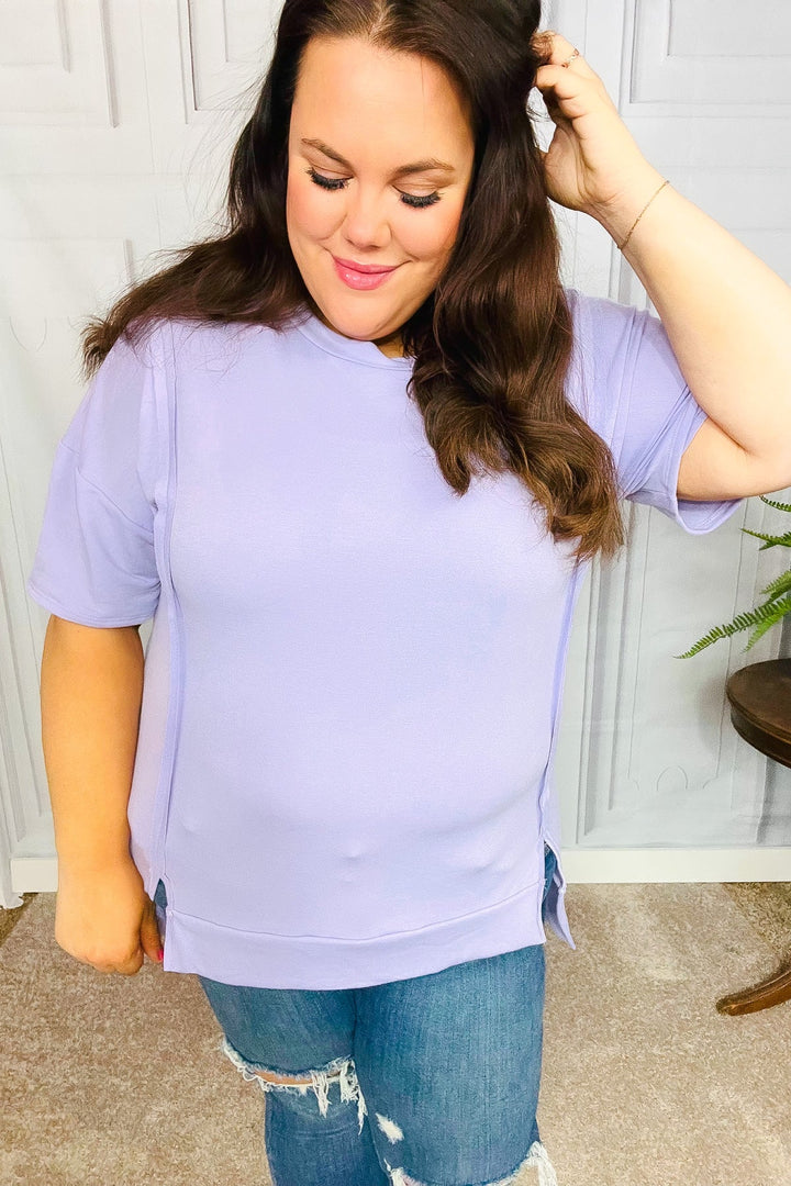 Make Your Day French Terry Top - Lilac