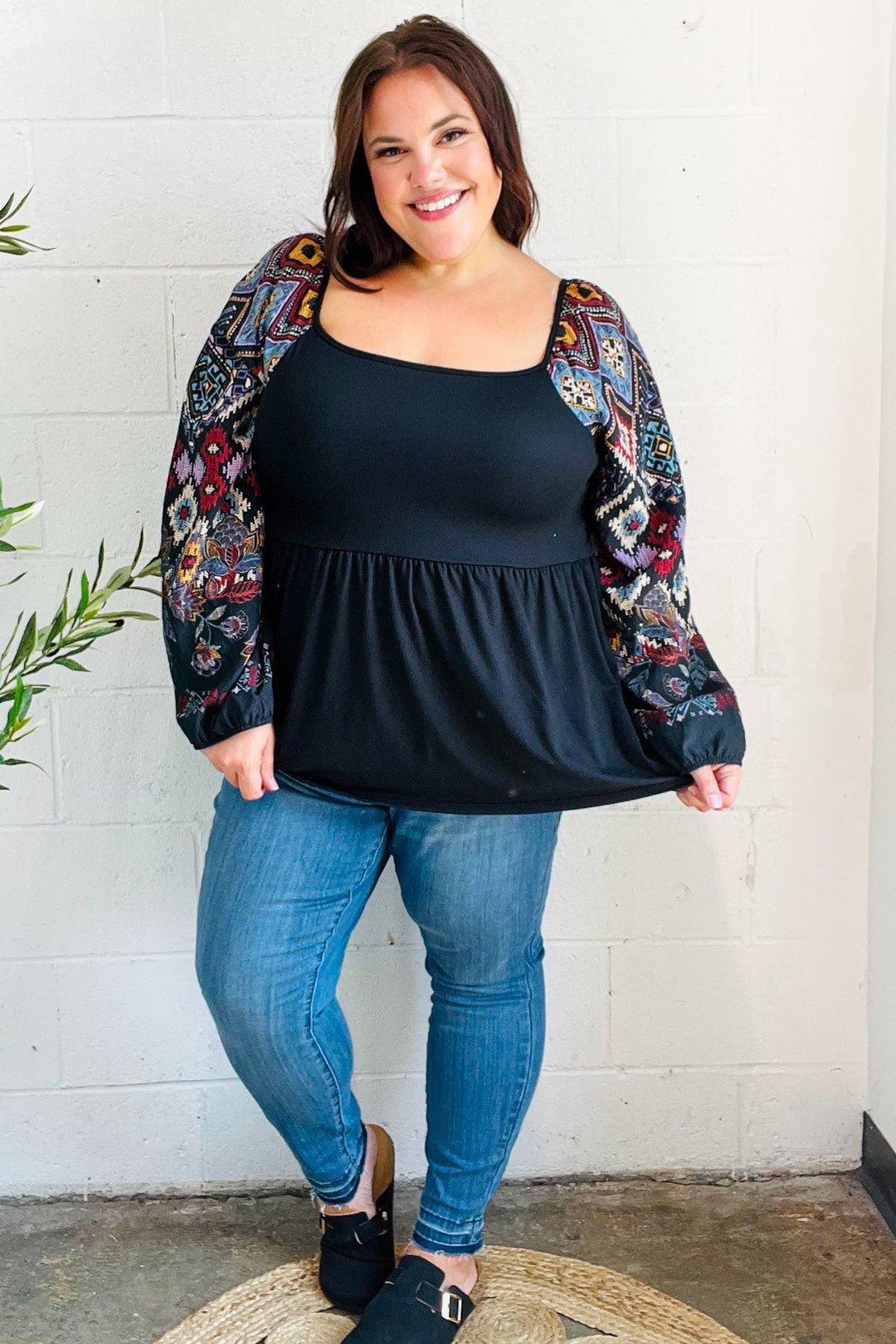 [FINAL SALE]  Take It In Babydoll Top Blk