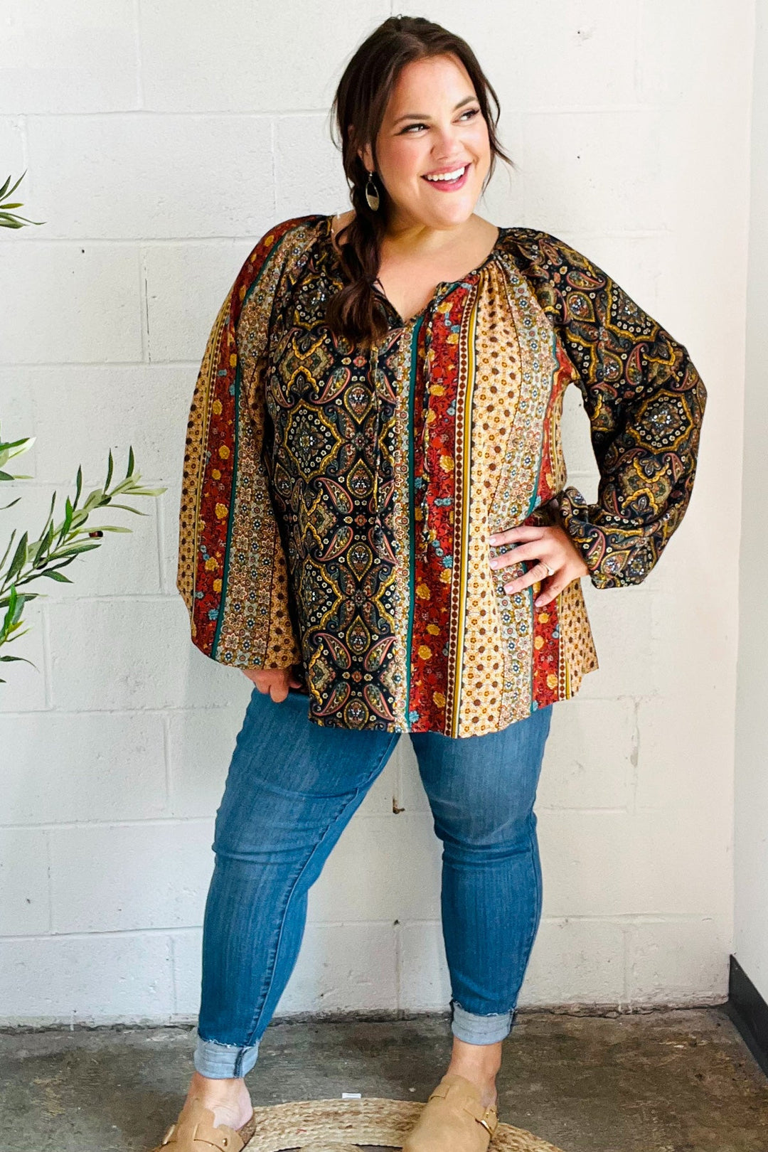 Boho Vibes - Paisley Raglan Blouse