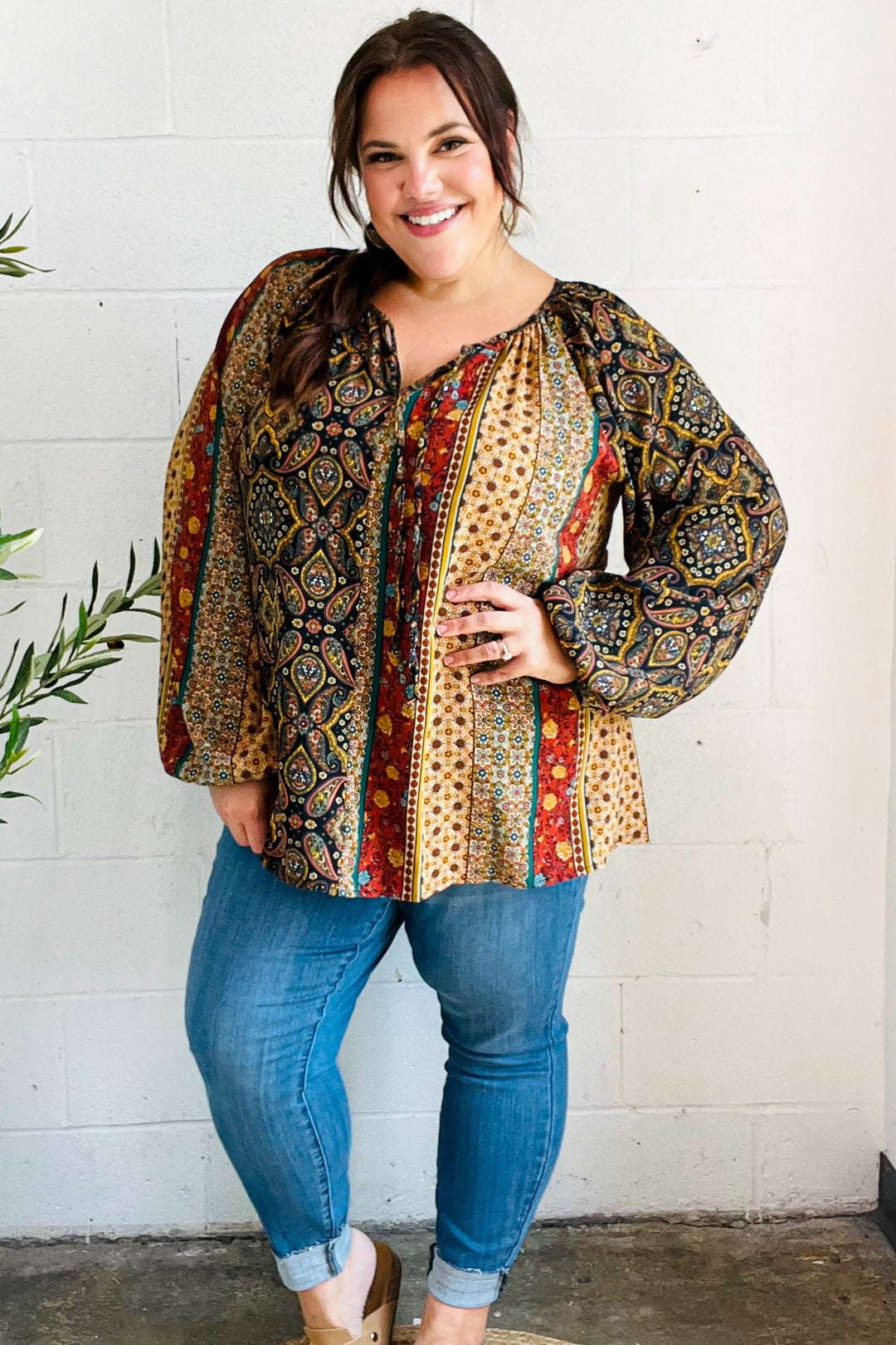 Boho Vibes - Paisley Raglan Blouse