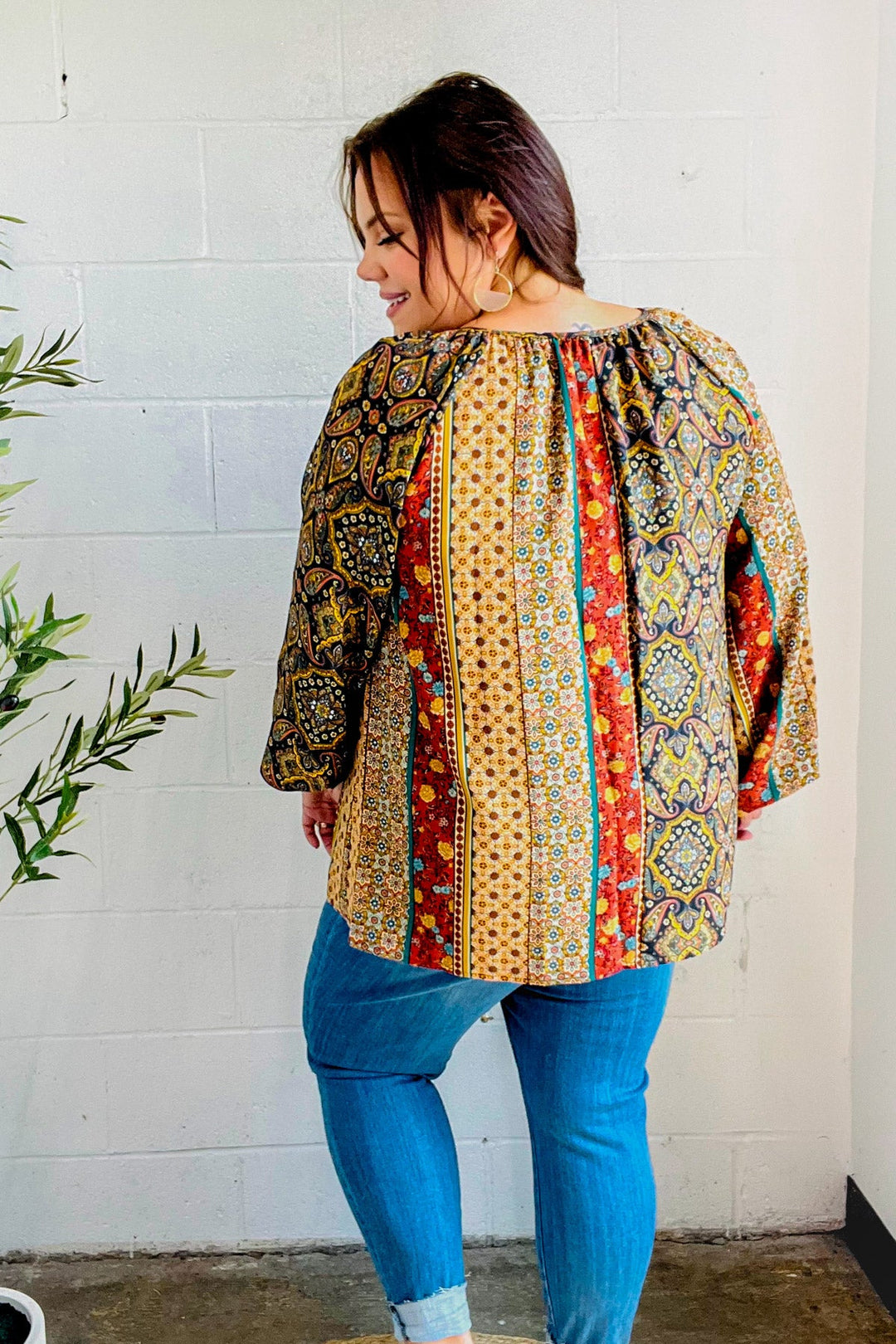 Boho Vibes - Paisley Raglan Blouse