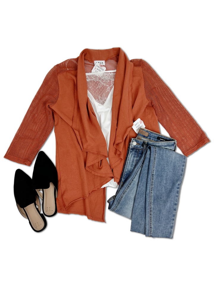 Flaunt It - Rust Cotton Blazer