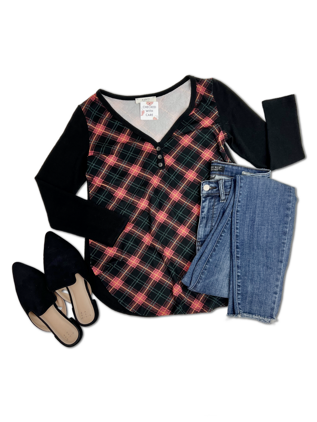 Holly Cheer Plaid Pullover