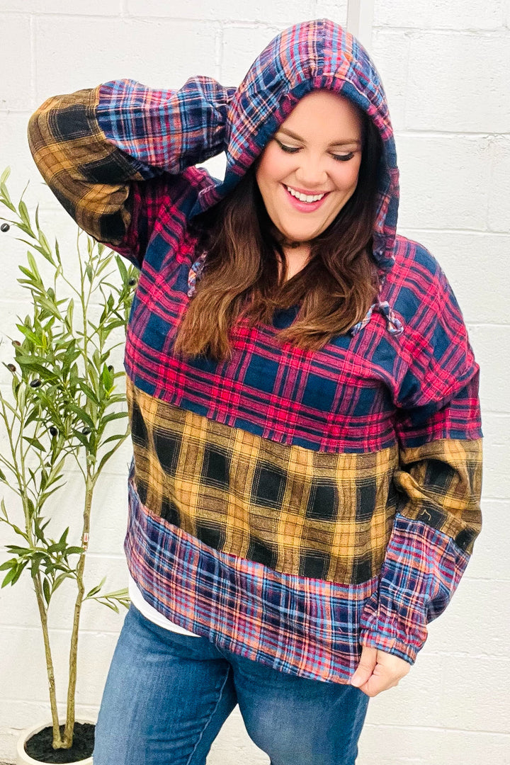 Tis' The Season - Plaid Flannel Hoodie