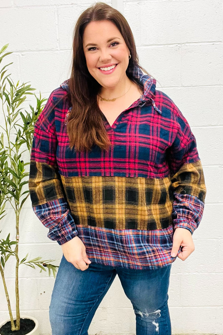 Tis' The Season - Plaid Flannel Hoodie