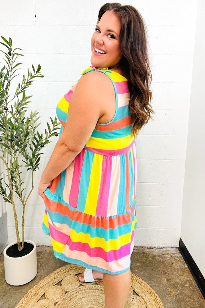 Beautiful You - Multicolor Stripe Tiered Dress